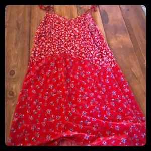 A knee high red kids dress